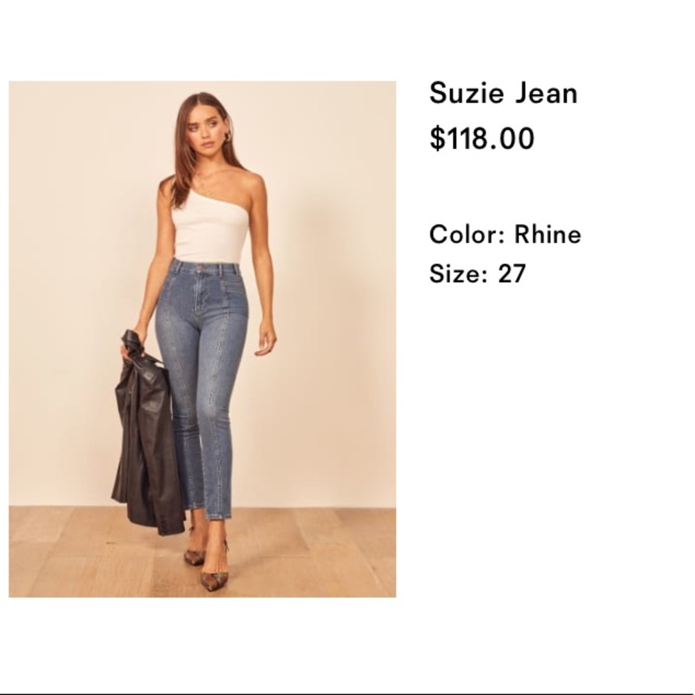 Size 27 reformation Suzie jeans barely worn